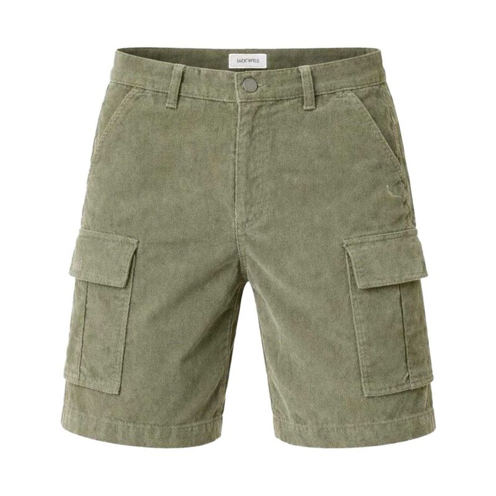 Jack Wills Mens Cotton Plain Cargo Shorts / Silver Sage
